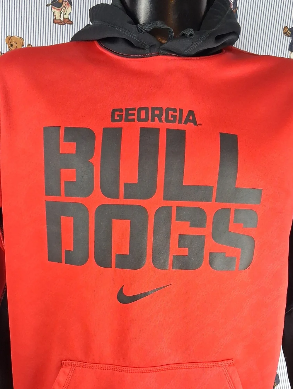 Nike Georgiq Bulldogs Therma Fit Red & Black Casual Activewear Lrg Hoodie